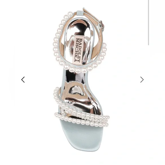 WORN ONCE Badgley Mischka Feisty Pearl Block Heels - Picture 4 of 15